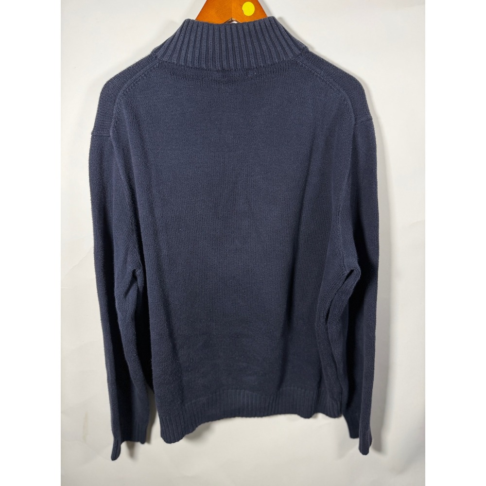 Polo Ralph Lauren Mens XL Quarter Zip Sweater Navy Blue Red Pony Logo Cotton - Picture 4 of 8